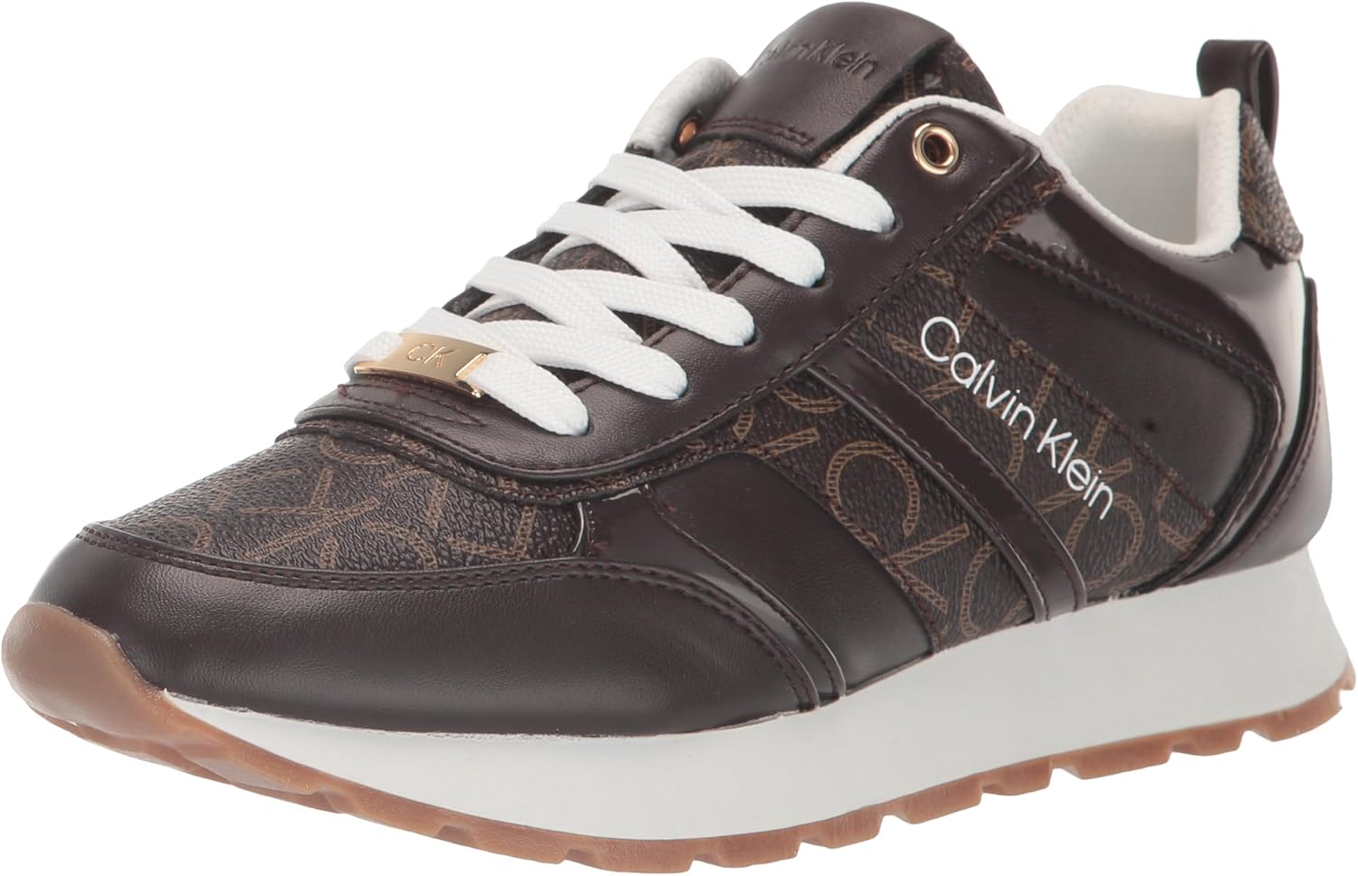 Giekis Calvin Klein Women's Carlla Sneaker, Brown Multi 211, 9