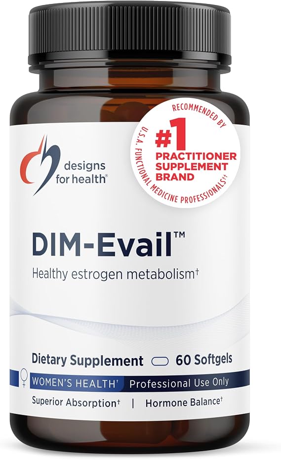 Designs for Health DIM-Evail - 100mg DIM Supplement Enhanced Absorption Diindolylmethane - Supports Healthy Estrogen Metabolism & Women's