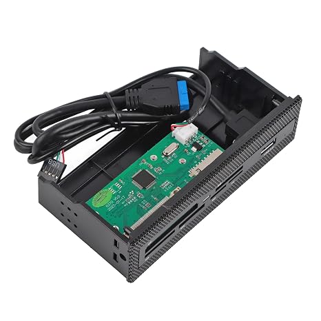 5.25 Inch Multifunction Front Panel Internal Reader, USB 3.0 Port All in one Multimedia 64G PC Dashboard Reader with 6 Plated Slots Support M2, MS, XD, CF, TF for Computer