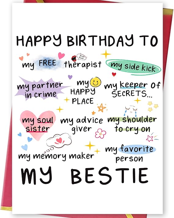Funny Birthday Card Gift for Women Her Bestie Best Friend