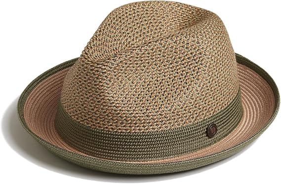 DASMARCA ENZO Two-Tone Summer Braided Crushable Trilby hat for Men and Women