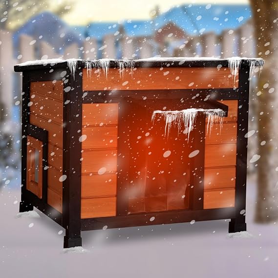 Outdoor Insulated Cat House Weatherproof for Feral Cats