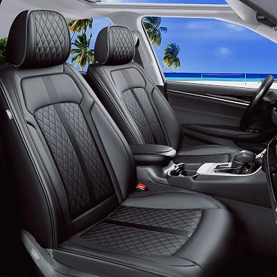 Fit Outback Car Seat Covers Compatible with Subaru Outback 2010-2026 - Premium Full Coverage Leather, Waterproof & All Weather Seat Cushion Protector, Full Set, Black