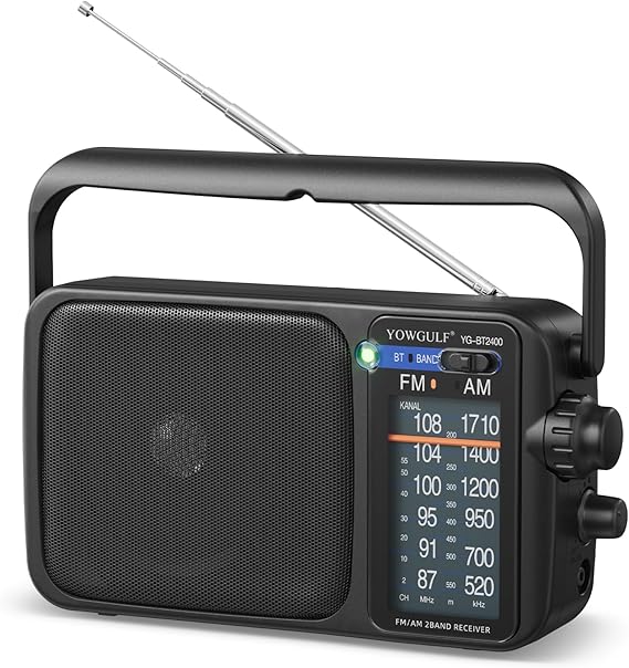YOWGULF AM FM Radio Portable Battery Operated or AC Power Headphone Jack