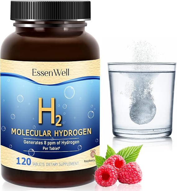 Molecular Hydrogen Tablets, 120 Count, Raspberry Flavor, Support Health 8 PPM Hydrogen Generator (120 Capsules)