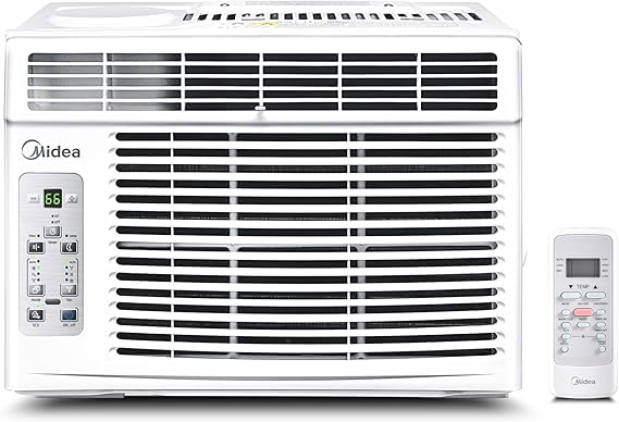 Midea 6,000 BTU Window Air Conditioner, 3-in-1 Cool/Fan/Dehumidifier Window AC Unit, Easycool Air Conditioner with Remote Control, Cools up to 250 Sq. Ft., Fits bedroom, study, office