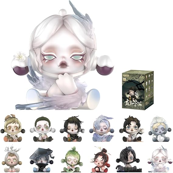 POP MART Skull Panda Ink Plum Blossom Blind Box Figure Random Design Box Toy Modern Home Decor Collection Toy Set Desk Accessory 1PC, Single Box, Ink Plum Blossom