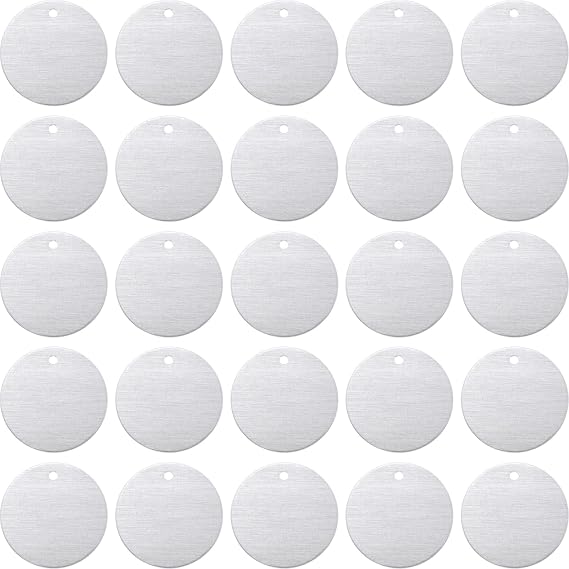 Poen Metal Stamping Blank Tags Aluminum Blanks Metal Tags 1 Inch Round