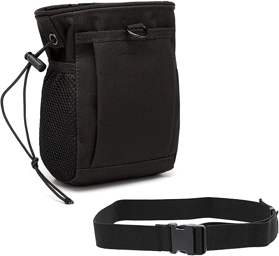 Rock Climbing Chalk Bag, goldhik Bouldering Chalk Bags with Quick-Clip Belt and 3 Pockets, Great Equipment for Rock Climbing, Gym Training, Gymnastics, Weightlifting
