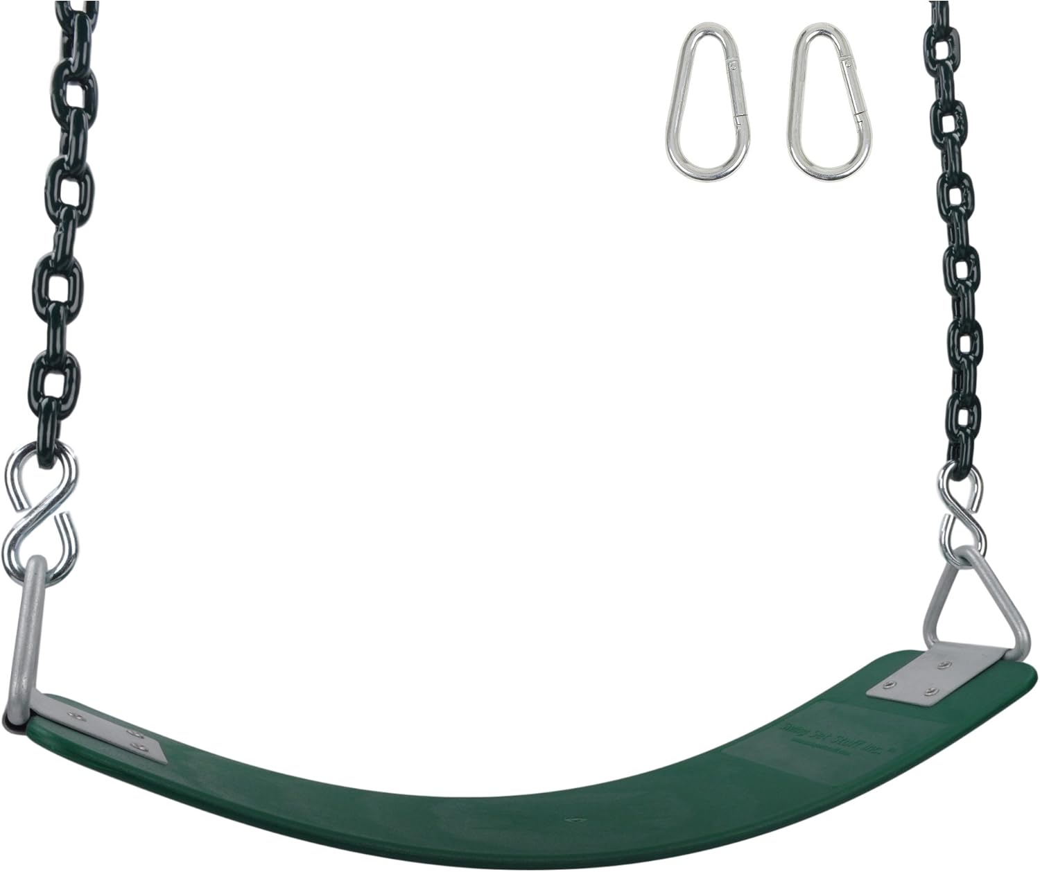 Swing Set Stuff Inc. Commercial Polymer Belt Seat Green with 5.5 Ft. Coated Chain