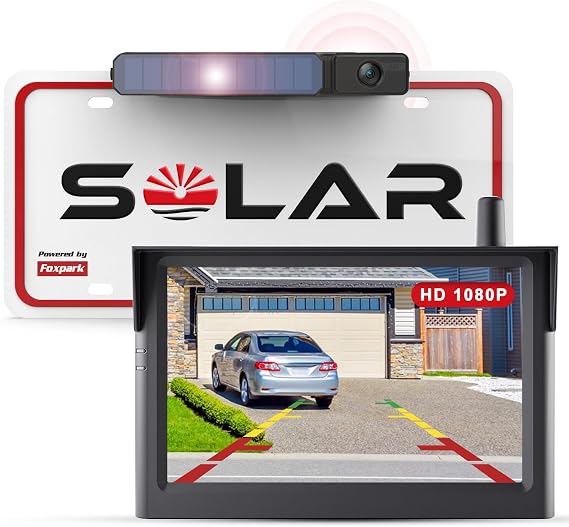 Foxpark Solar Wireless Digital Reversing Camera Set with 5 Inch Monitor