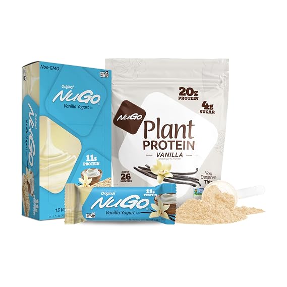 NuGo Original Bars & Protein Powder, Vanilla Yogurt Bars and Vanilla Powder
