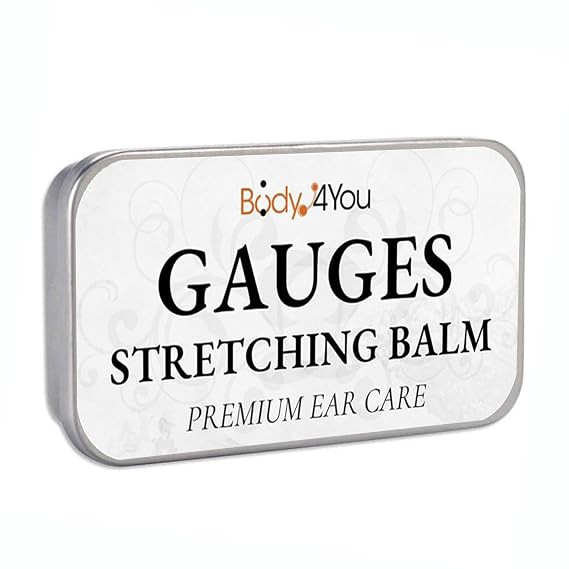 BodyJ4You Ear Stretching Balm - Ear Butter for Guages Earlobe Stretching Cream - Jojoba Wax Castor Oil All Natural Solution - Pure Unrefined Vegan Care for Body Piercing - Pack of 1
