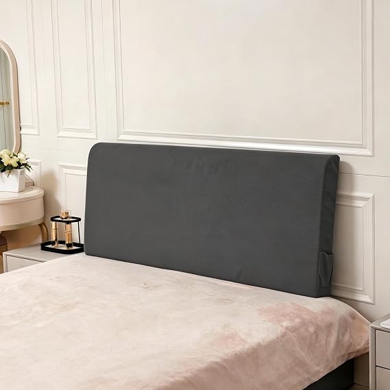 Queen Headboard Only with Pocket, Soft Cover, No Assembly, Washable