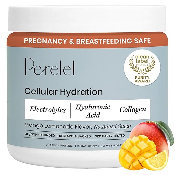 Perelel Electrolyte Powder with Collagen & Hyaluronic Acid, Mango Lemonade