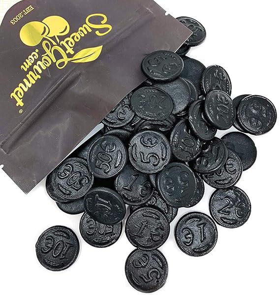 SweetGourmet Premium Dutch Licorice, Salted Licorice Coins, Imported Bulk Candy, 1 Pound