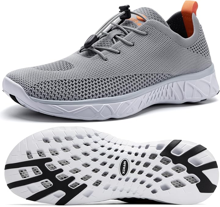 ALEADER Xdrain Men's Water Shoes Lightweight Pool Swim Shoes for Water Sport, Tennis, Walk & Travel