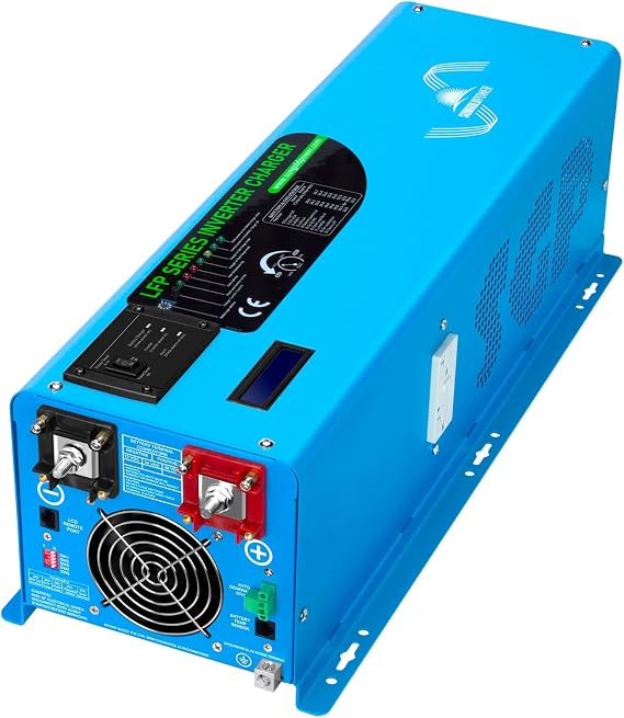 4000W Peak 12000W DC 12V to AC 120V Pure Sine Wave Power Inverter with Battery Charger Low Frequency Solar Inverter Charger LCD Manufactured by SunGoldPowerCo.,Ltd