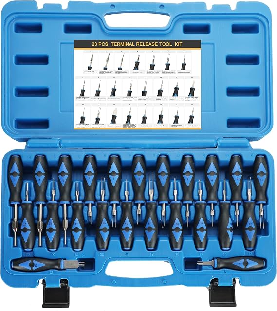 ATPEAM Electrical Terminal Release Kit | Universal Terminal Removal Tool Kit Wire Connector Removal Molex Pin Extractor Tool 23 PCS Set for American Domestic and Imported Vehicles