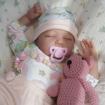 Sleeping Reborn Baby Dolls, 22 Inch Lifelike Newborn Baby Girl Doll, Realistic Baby Reborn Toddler, Handmade Weighted Soft Body Reborn Dolls That Look Real, Amazing Gift Set for Kids Age 3