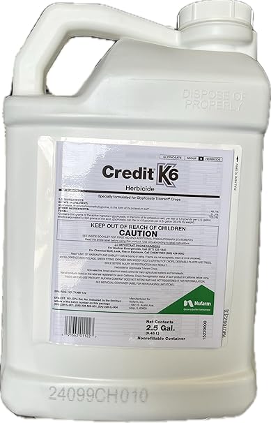 Credit K6 Post-Emergent, Systemic Herbicide- Glyphosate: 48.7%