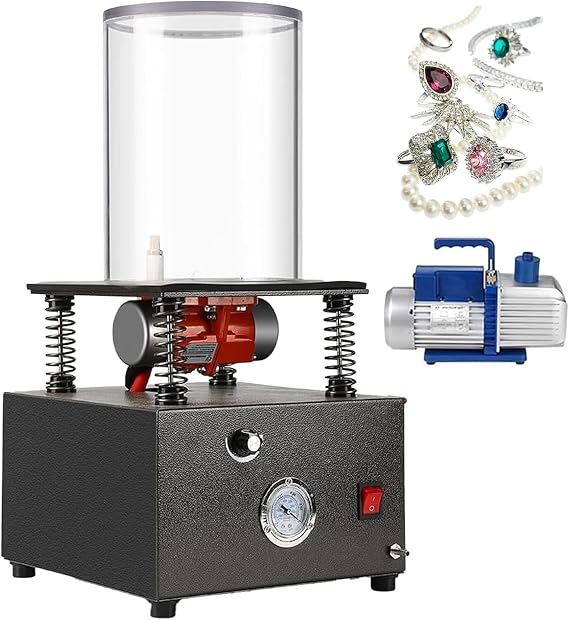 Vacuum Casting Machine with Vibration Remover, Pressure Gauge & Manual Pressure Relief Valve