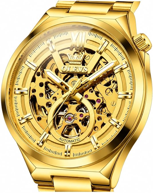 OLEVS Watches for Men Skeleton Automatic Mechanical Luxury Watch