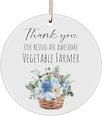 DesiDD Thank You Gifts for Vegetable Farmer Ornament - Awesome Appreciation Day Farewell Leaving Goodbye Men Women Coworker Friend Employee Boss Him Her Office Staff - Birthday, Circle