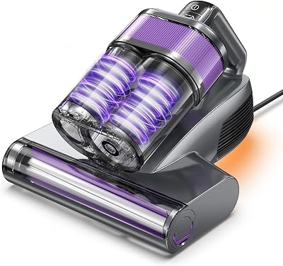 Mattress Vacuum Cleaner, 16Kpa Bed Vacuum Cleaner with 253.7nm UV-C Light, 40800 RPM Beating, HEPA Filter, Ultrasonic & 150F Heat, 500W Powerful Handheld Vacuum for Dust, Pet Hair, Sofa, Couch & Crib