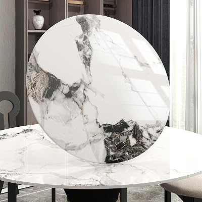 23.6 Lazy Susan for Table Top Sintered Stone Rotating Serving Tray for Dining Table, Kitchen Lazy Susan Organizer Spinning Rotating Food Server Party Centerpieces