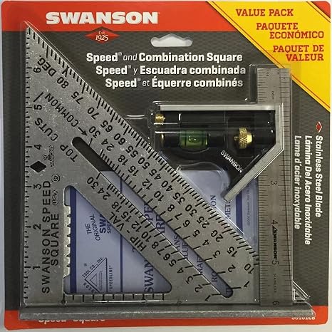 SWANSON S0101CB Speed Square Layout Tool with Blue Book and Combination Square Value Pack