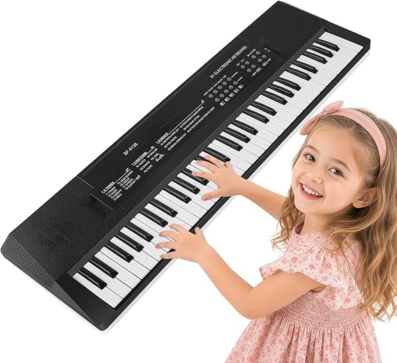 Kids Keyboard Piano, 61-Key Teaching Electronic Piano with Built-In Speaker