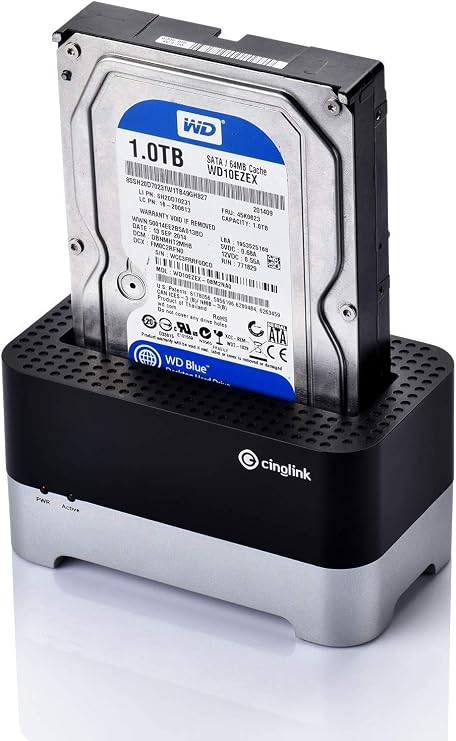 USB 3.0 to SATA 2.5/3.5 Inch Hard Drive Docking Station with 4ft USB 3.0 Cable for HDD/SSD Support up to 8TB, Compatible with Windows PC, Mac, Linux, Android TV, PS4, Xbox One