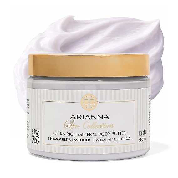 Arianna Dead Sea Body Butter | Ultra Rich Moisturizer for Dry Skin | Shea Butter & Coconut Oil | Chamomile & Lavender | 350 ml