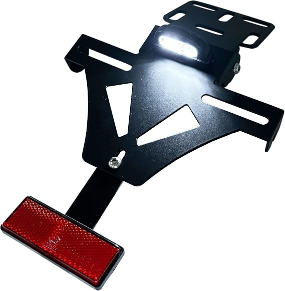 Fenderless Kit Universal License Plate Mount with Angle Adjustment Reflector Reflector Plate for Bike CBR250RR with LED License Plate Light