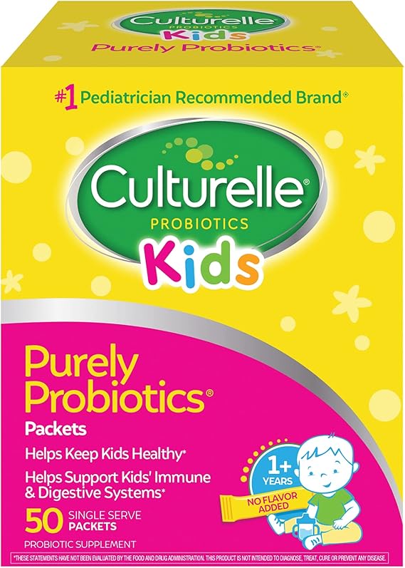 Culturelle Kids Daily Probiotic Packets for Kids, Ages 3 - 50 Count From the #1 Pediatrician-Recommended Brand Flavorless Daily Probiotics for Digestive Health & Immune Support