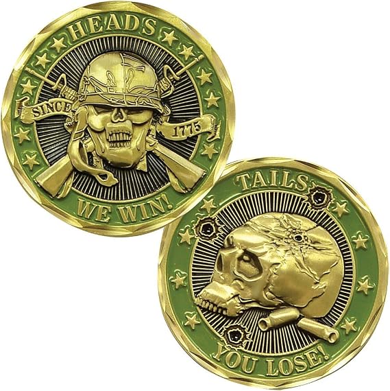 Good Luck Heads Tails Challenge Coin,Heads We Win Tails You Lose