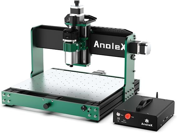CNC Router Machine 4030-Evo Ultra 2, All-Metal XYZ Axis Dual Steel Linear Guides & Ball Screws with 800W Trim Router for Metal Aluminum Brass Wood Acrylic PCB