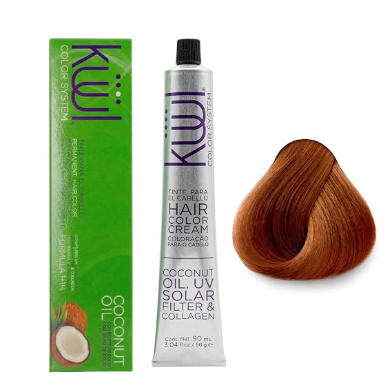 Professional Hair Color 7.44 Deep Copper Blonde Permanent Hair Dye, Intense Copper Tone with Long-Lasting Shine & Gray Coverage