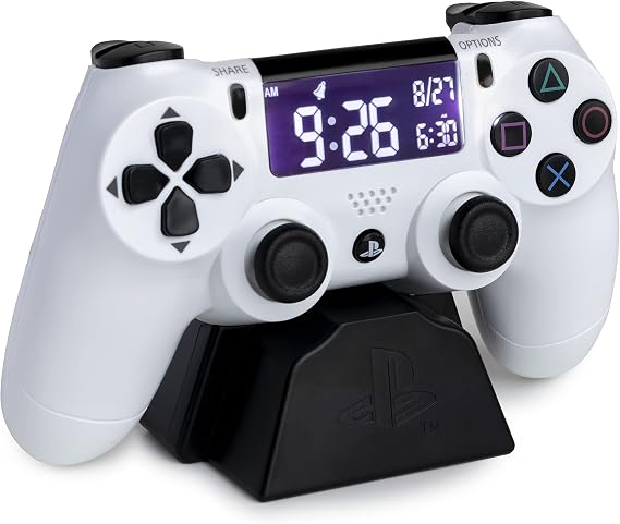 Paladone PlayStation 4 Controller Alarm Clock for Bedroom - Digital Display - Official Merchandise [Energy Class A]