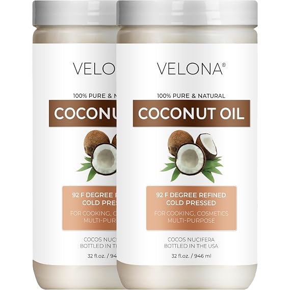 velona Coconut Oil 92 Degree 64 fl oz | 100% Pure and Natural Carrier Oil | in jar | Refined, Cold pressed | Skin, Face, Body, Hair Care | Use Today - Enjoy Results