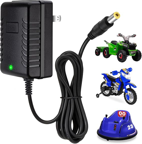 6V Charger for Kids Ride On Car Toys | 6V Battery Charger for Kidzone Flybar Bumper Cars Ride on Car Best Choice Products SUV Replacement Charger