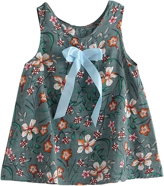 Moonker Toddler Kids Baby Girls Clothes Summer Sleeveless Floral Princess Dress Casual Beach Dresses Girls Dress