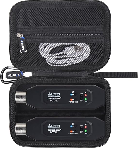Case for ALTO Bluetooth Total 2 / ALTO Bluetooth Ultimate XLR Equipped Rechargeable Bluetooth Receiver Organizer - Hard Protective Travel Carrying Storage Bag (Black)