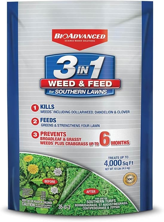BioAdvanced 3-in-1 Weed and Feed Granules for Southern Lawns - 10 lb Bag