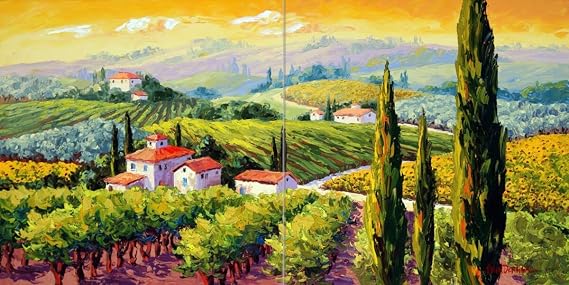 Ceramic Backsplash Tile Mural Tuscany Scene Tuscan Italian Theme Kitchen/Bathroom - Layer Upon Lucious Layer - Erin Dertner