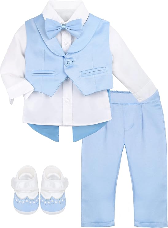 Lilax Baby Boy Gentleman Tuxedo Outfit Infant 4 Piece Set