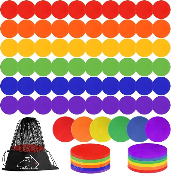 60 Pcs Poly Vinyl Spot Markers Rubber Floor Dots Non Slip Agility Markers