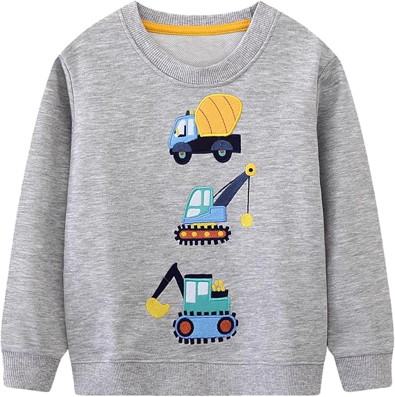 Toddler Sweatshirt Boys Cotton Crew Neck Graphic Fall Winter Shirts