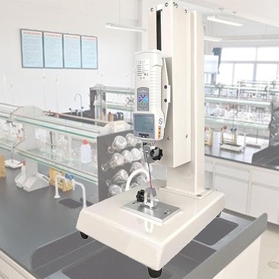 Digital Force Test Stand,10n-1000n Push Pull Gauge,Hand Wheel Operated,Operated Manual Push Pull Test Stand,with Output Function,for Lab Tension Tests (100N)